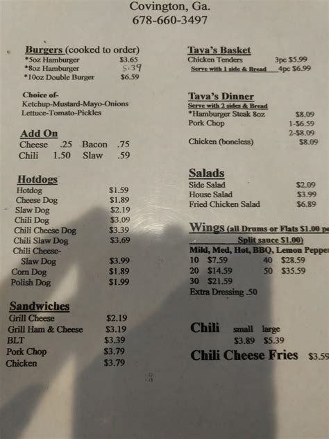 99 Fried Chicken Salad $6. . Tavas diner